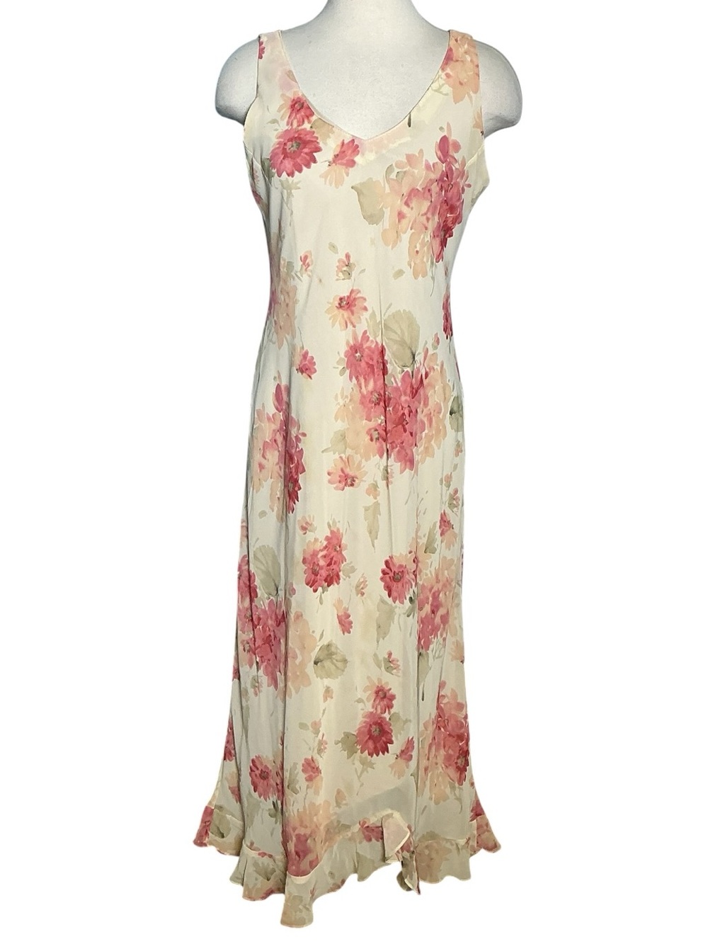 Vintage Y2K Positive Attitude Floral Print Maxi Dress